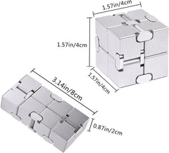 Cubo antiestrés de metal, nueva versión, juguetes para dedos antiestrés: cubo infinito para aliviar el estrés, la ansiedad y el TDAH, regalos sensoriales ultraduraderos para adultos, adolescentes y niños.