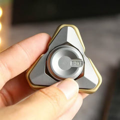Metal Fidget Spinner for Adults – Ultra-Smooth Open-Armor Spinner with Beads & Sound Feedback, EDC Desk Toy for Stress Relief & Focus, Ideal Office Gift & Holiday Present (Silver)