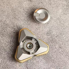 Metal Fidget Spinner for Adults – Ultra-Smooth Open-Armor Spinner with Beads & Sound Feedback, EDC Desk Toy for Stress Relief & Focus, Ideal Office Gift & Holiday Present (Silver)