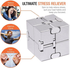 Fidget Cube New Version Fidget Finger Toys - Metal Infinity Cube for Stress and Anxiety Relief/ADHD, Ultra Durable Sensory Gifts for Adults and Teens Kids