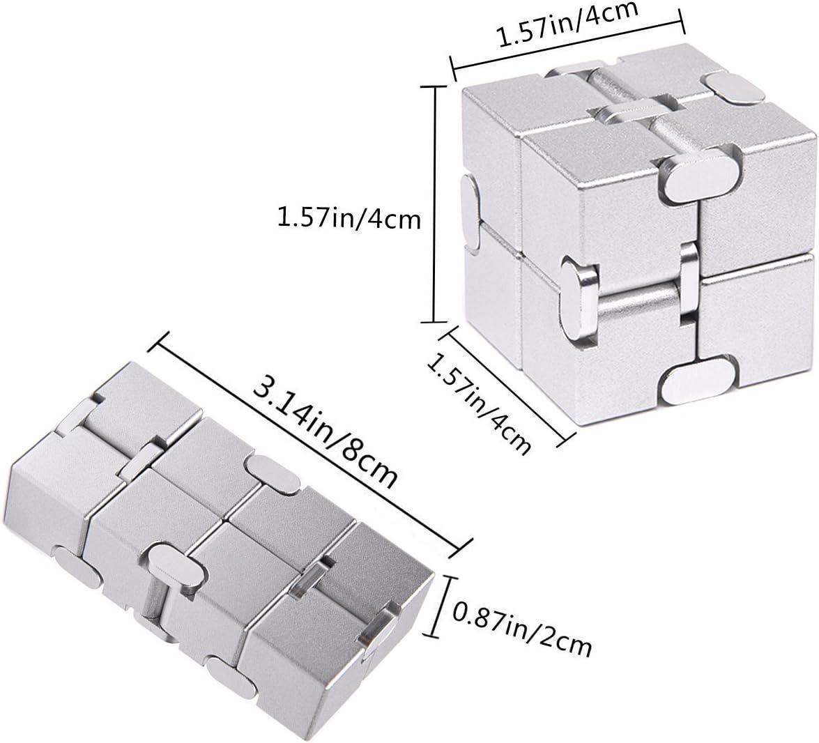 Fidget Cube New Version Fidget Finger Toys - Metal Infinity Cube for Stress and Anxiety Relief/ADHD, Ultra Durable Sensory Gifts for Adults and Teens Kids