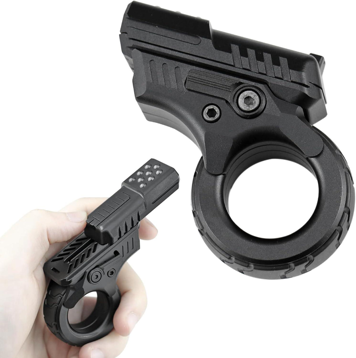 Juguetes antiestrés para adultos, deslizador magnético de metal premium, pequeño bloque háptico plegable, anillo antiestrés con rueda de trinquete, carga trasera abatible, bola de presión con clicker