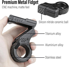 Juguetes antiestrés para adultos, deslizador magnético de metal premium, pequeño bloque háptico plegable, anillo antiestrés con rueda de trinquete, carga trasera abatible, bola de presión con clicker