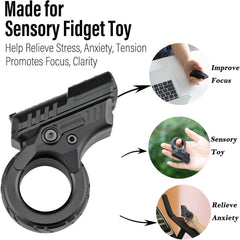 Juguetes antiestrés para adultos, deslizador magnético de metal premium, pequeño bloque háptico plegable, anillo antiestrés con rueda de trinquete, carga trasera abatible, bola de presión con clicker