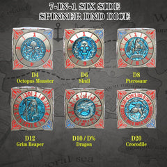 DND Dice - 7-in-1 Metal D&D Spinner Dice Set