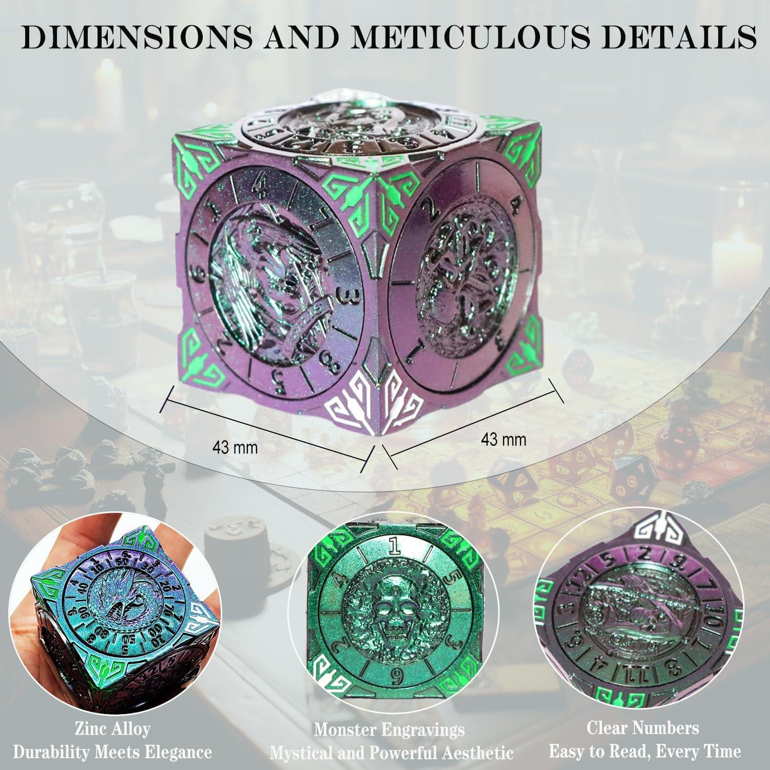 DND Dice - 7-in-1 Metal D&D Spinner Dice Set