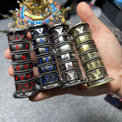 Torre de dados giratoria de metal 7 en 1: juego de dados poliédricos DND Cthulhu TRPG para juegos de mesa